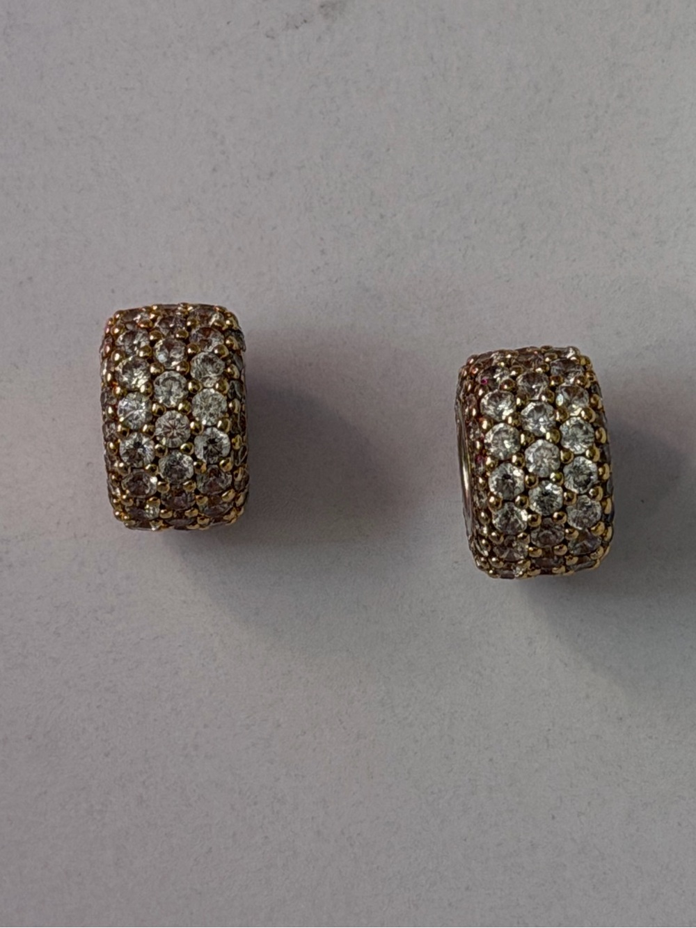 Pandora Gold Pavé Hoop with Clear Stones